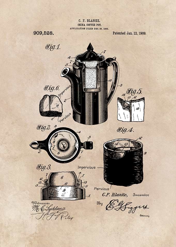 patent - China Coffee pot - Blanke - 1909