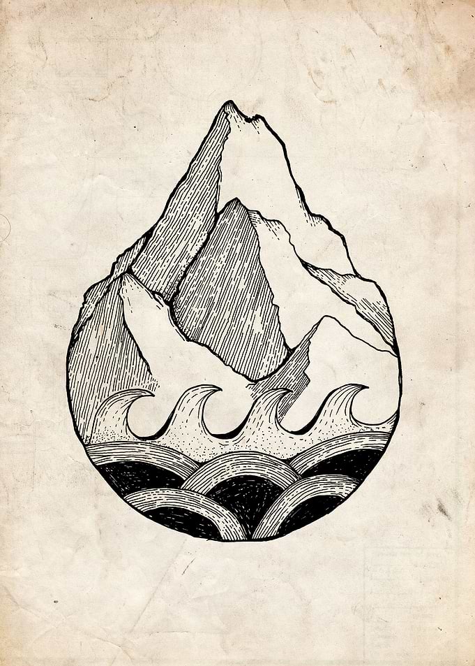 mountain and the ocean