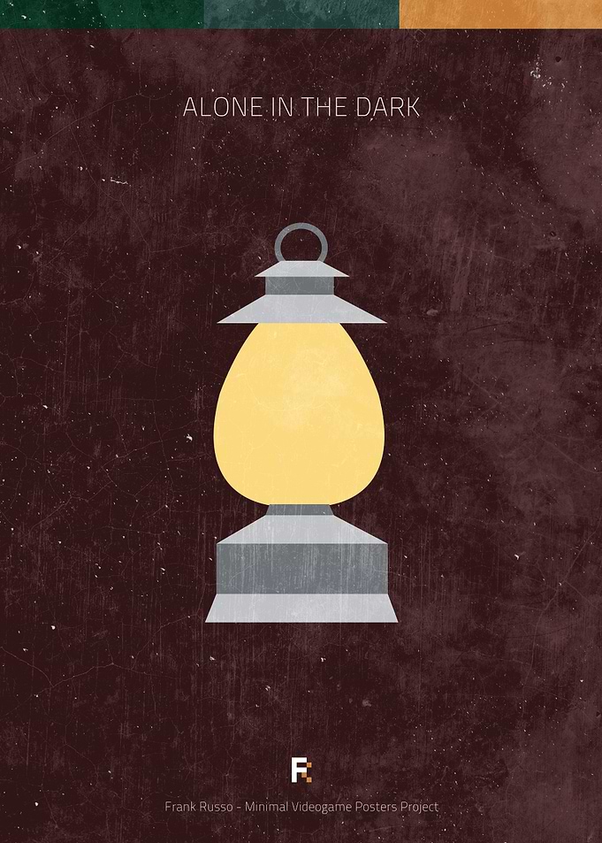 Alone in the Dark. Minimal Videogame Poster.