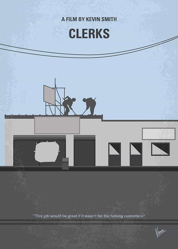 No715 My Clerks minimal movie poster A day in the live ...