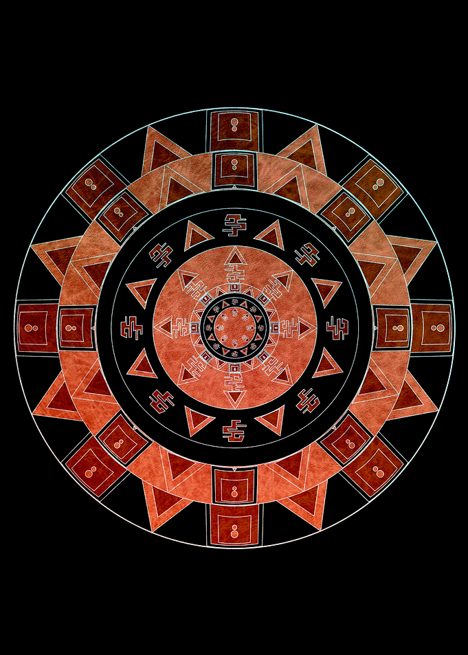 Ethnic mandala orange and black