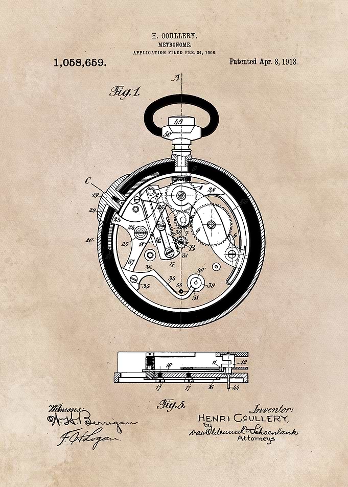 patent - Coullery - Metronome - 1908