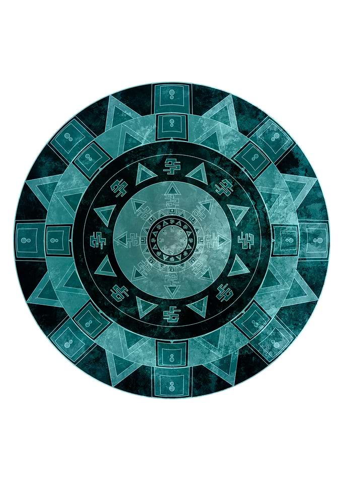 Ethnic mandala with watercolors