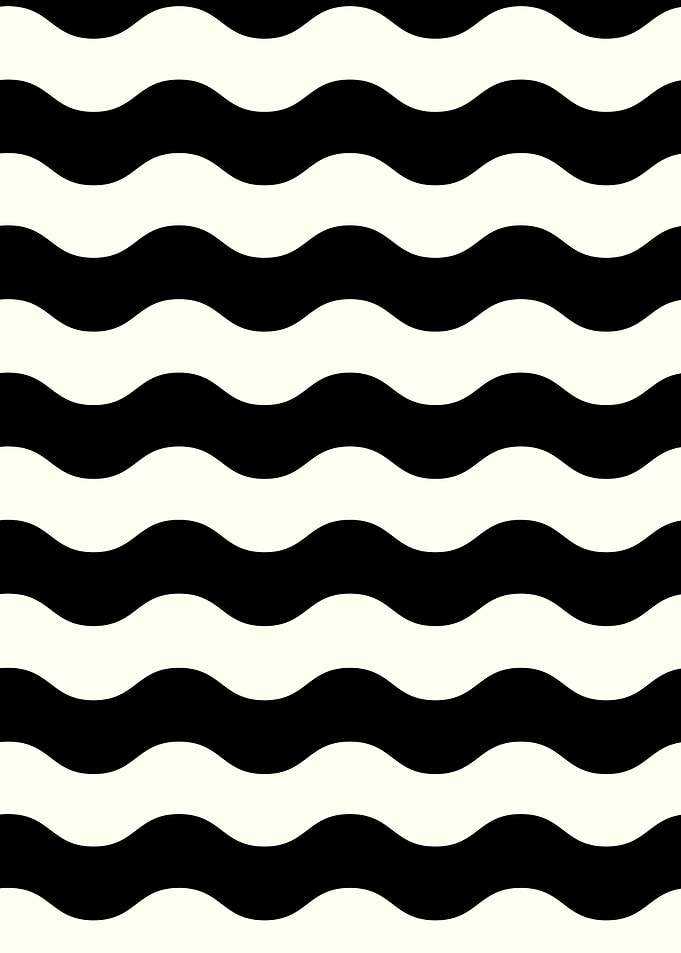 Stylish metal poster : black and white with waves. Orig ...