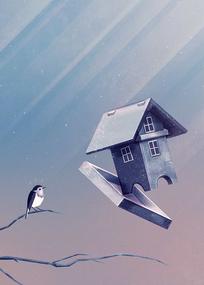 Freezing Bird...house | Digital Art, 2016