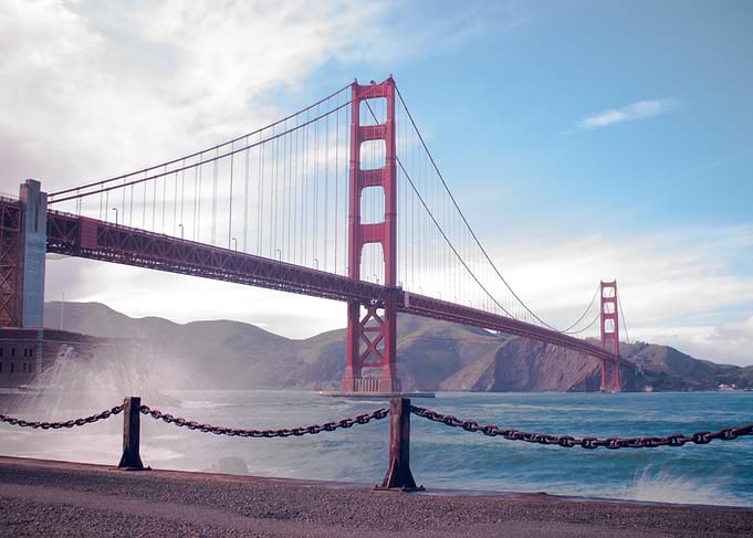 Iconic Golden Gate Bridge in San Francisco with just a ...