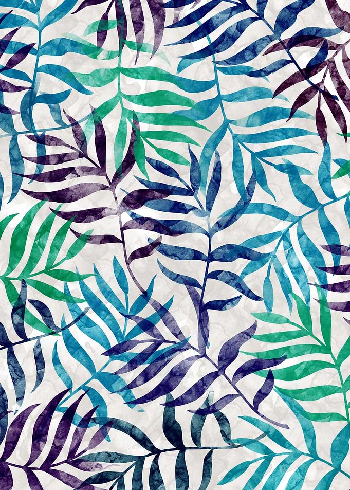 Watercolor Tropical Palm Leaves II by Amir Faysal