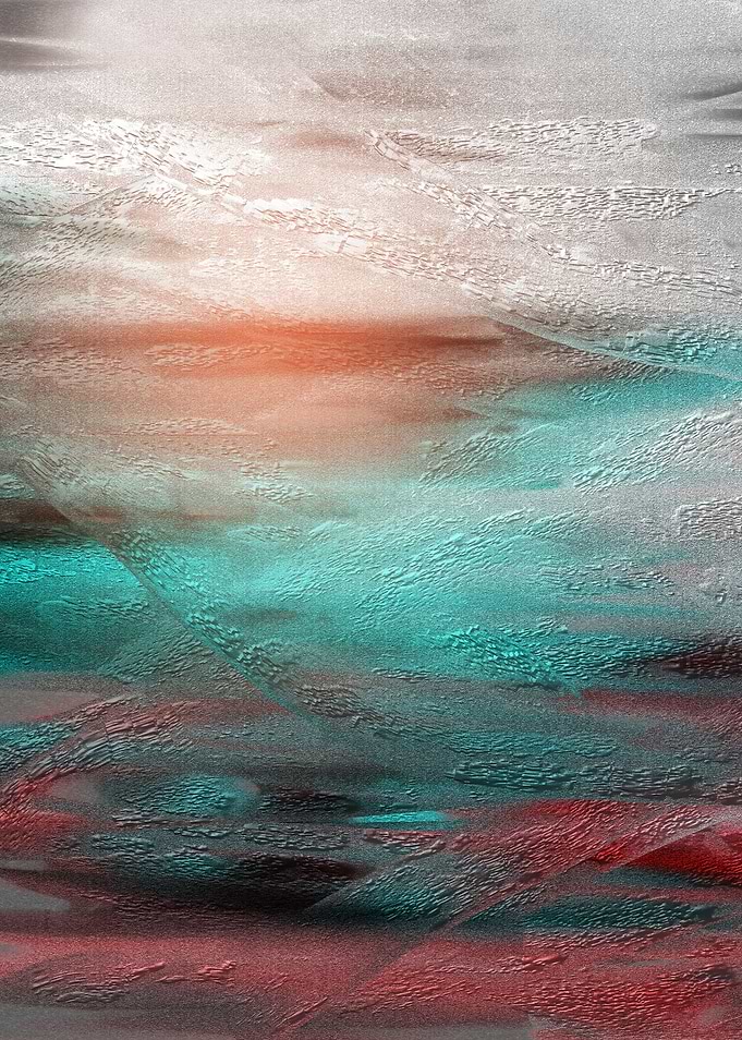Digital oil painting with heavy brush strokes in metall ...