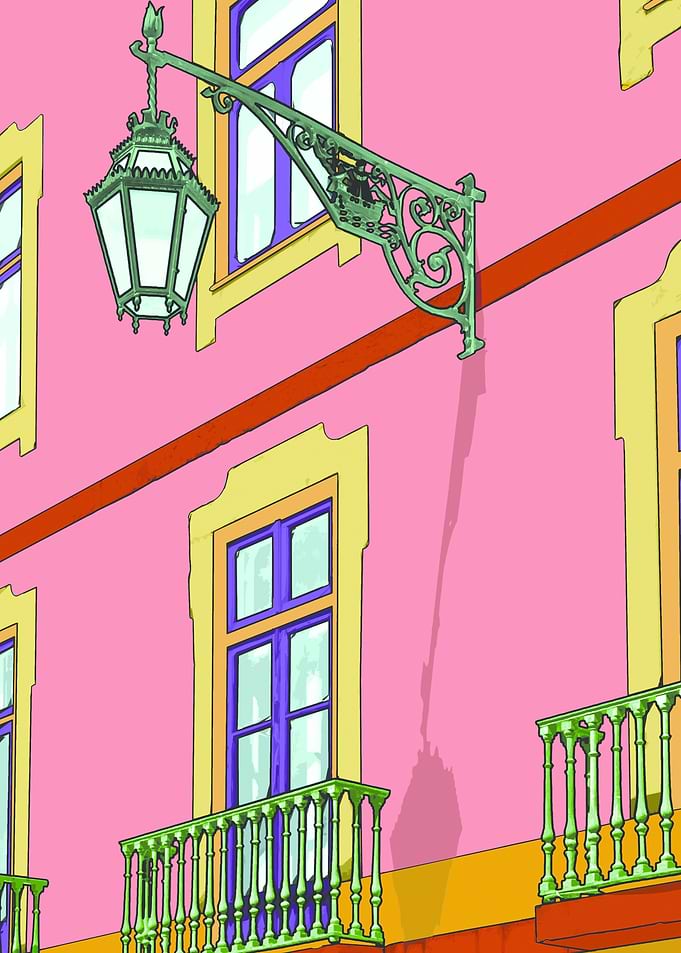 Baixa in pink, photography taken in Baixa, Lisbon. A Po ...