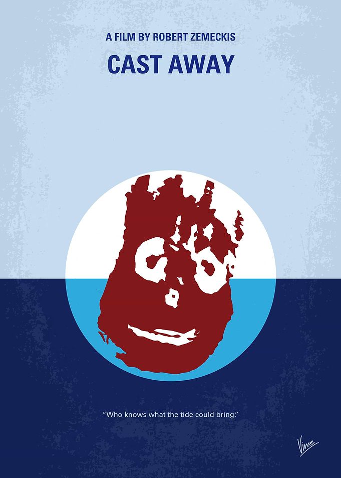 No718 My Cast-Away minimal movie poster A FedEx execut ...