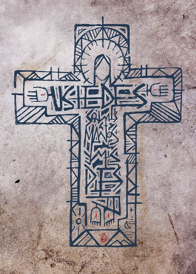 Hand drawn illustration or drawing of Jesus Christ at t ...