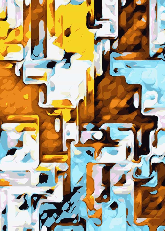 brown yellow and blue drawing abstract background