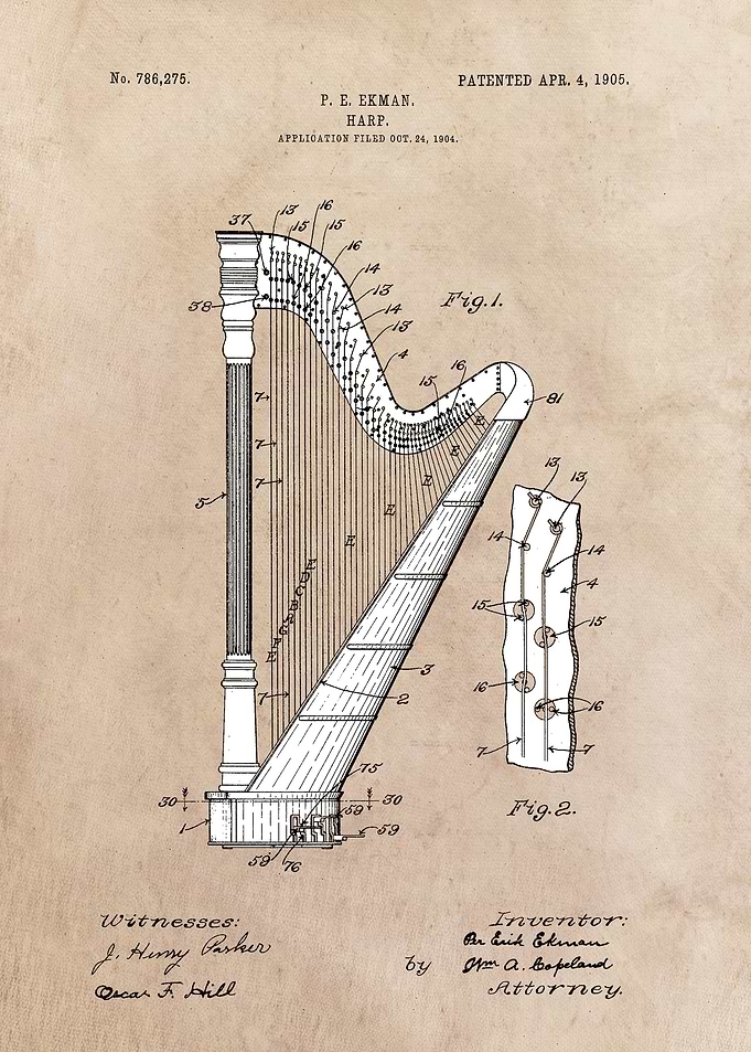 patent - Ekman - Harp - 1905