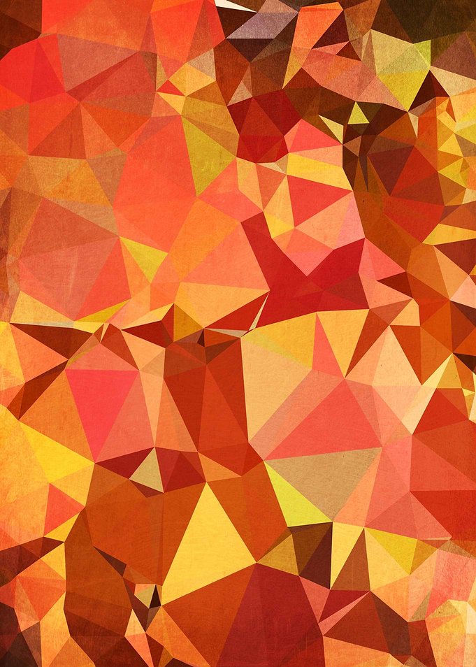 This creation includes triangles in the colors of fall. ...
