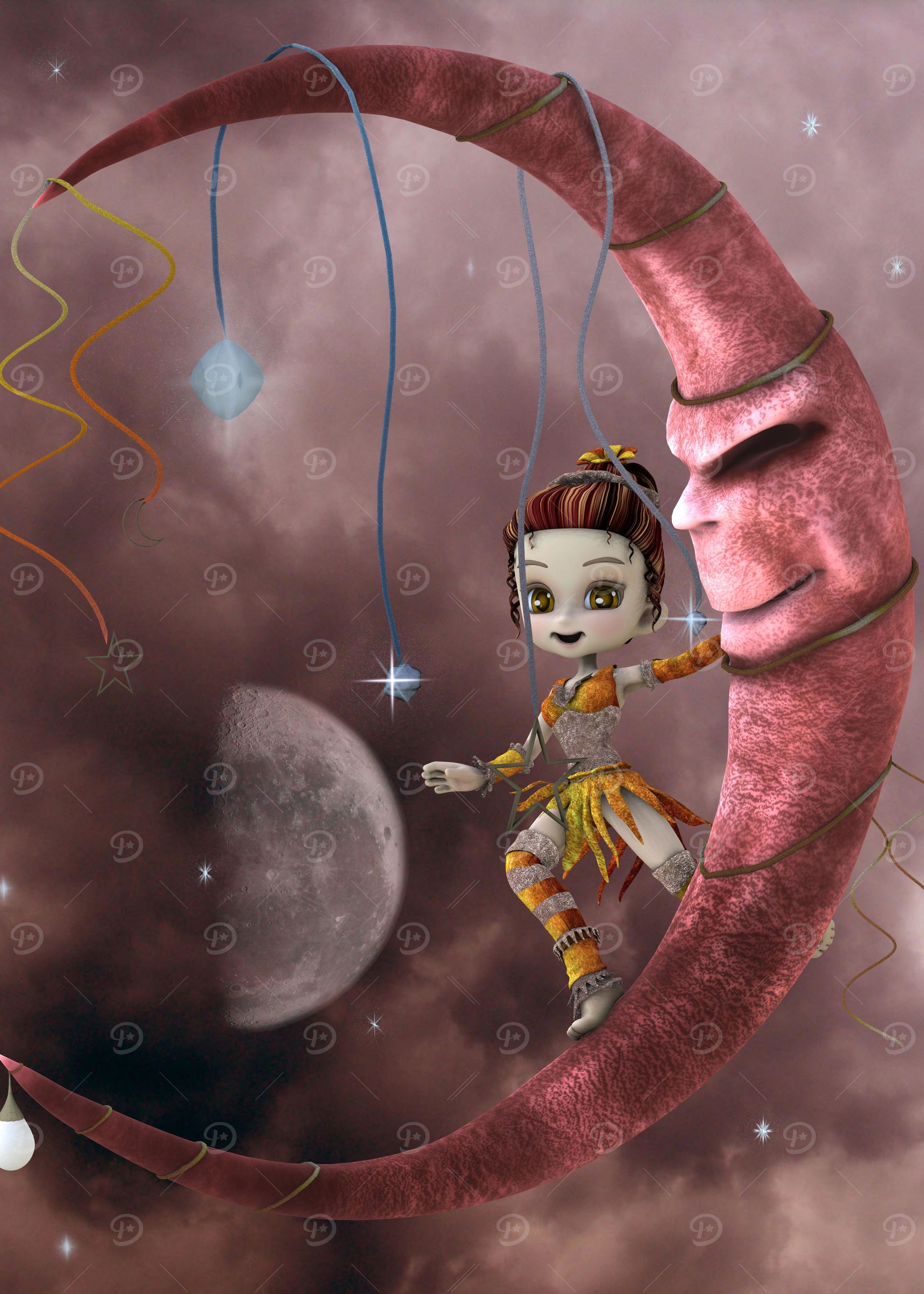 fairy on the moon