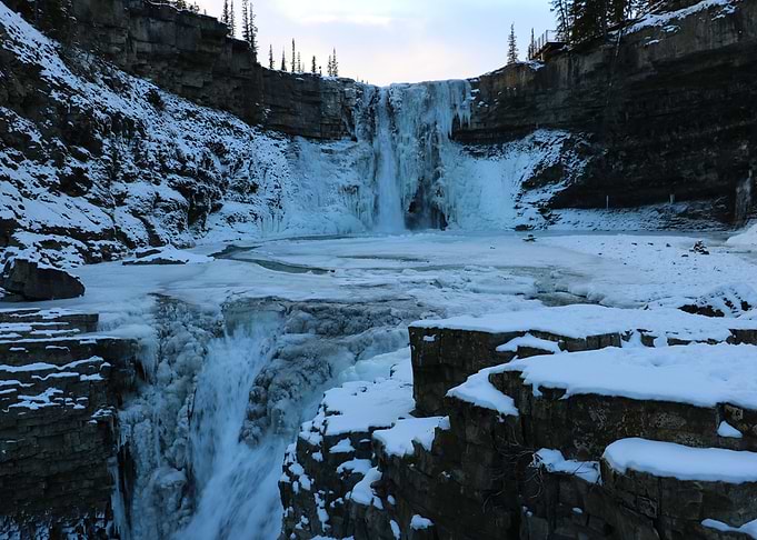 Crescent Falls in the rocky mountains