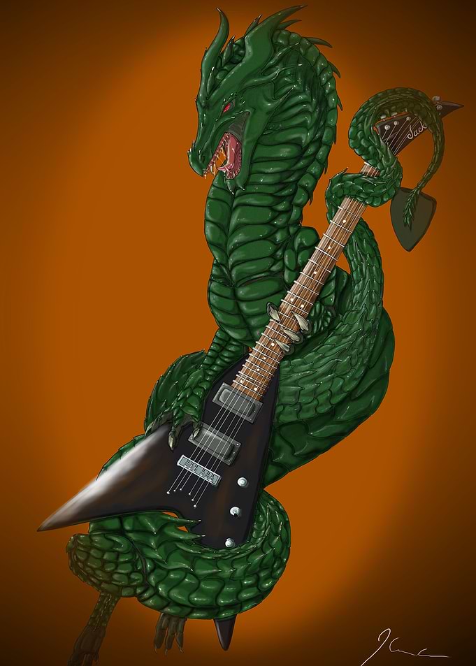 Because guitars are cool, dragons make it cooler!