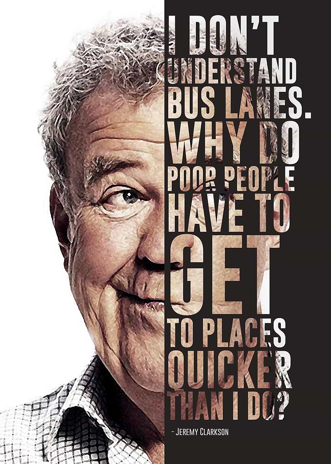 Jeremy Clarkson and his quote. Part of a 3 piece set to ...