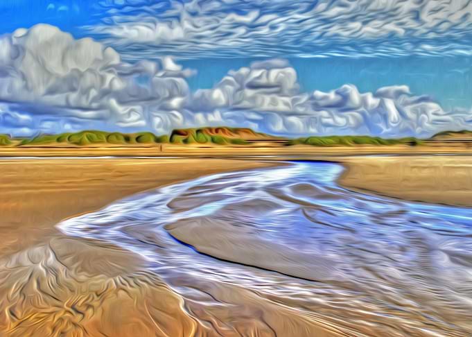 Low tide run off from the