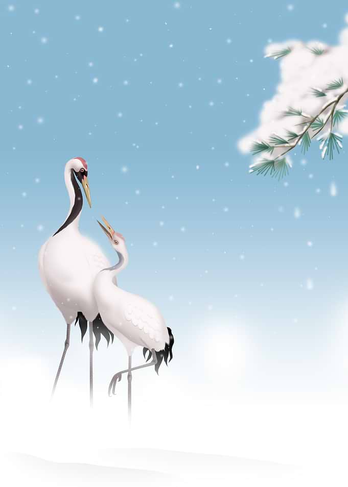 'Tsuru' digital painting, based on my original Nihonga ...