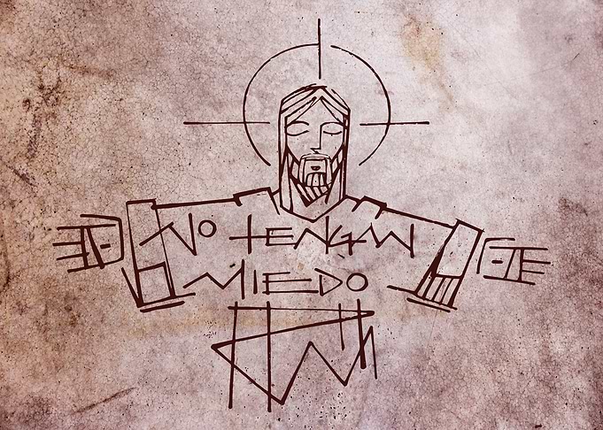Hand drawn illustration or drawing of Jesus Christ and ...