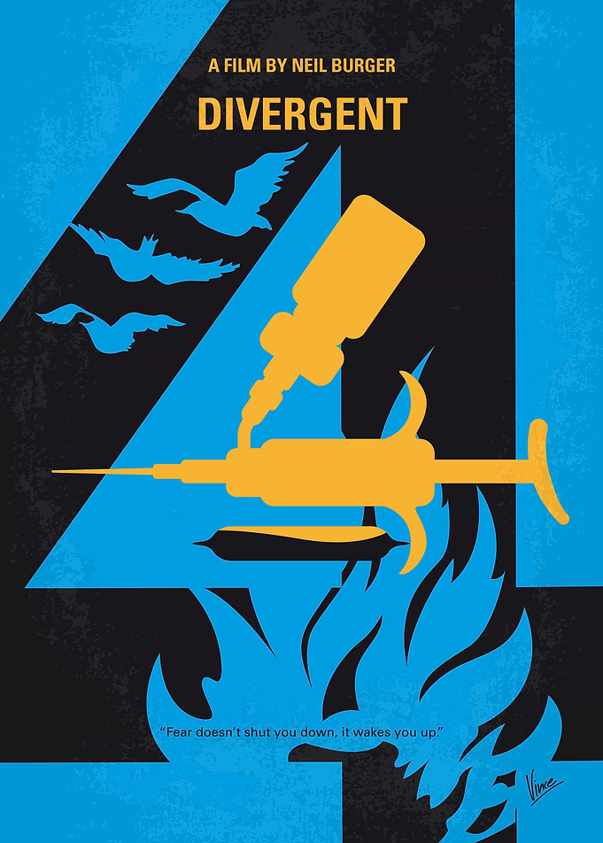 No727 My DIVERGENT minimal movie poster In a world div ...
