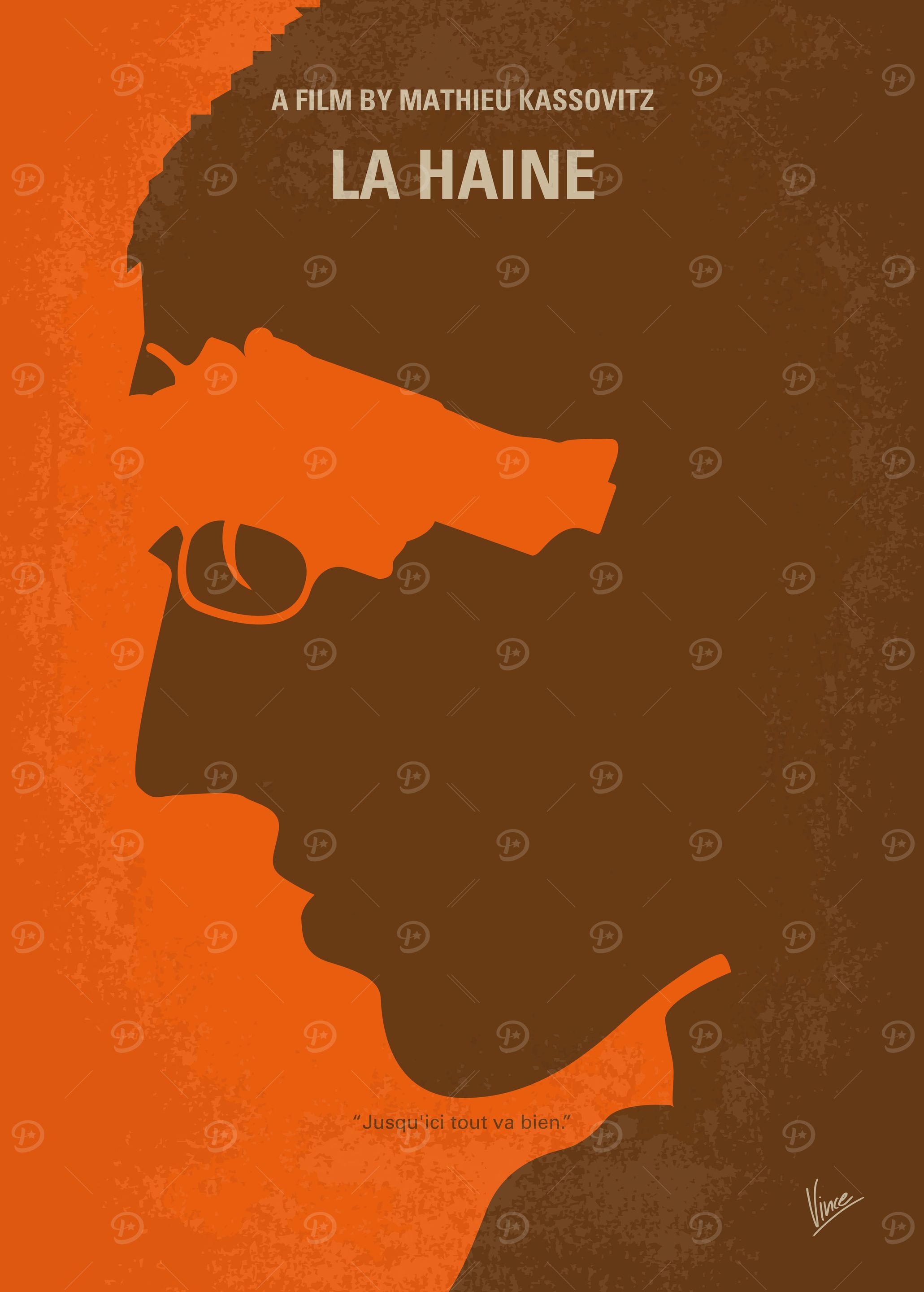 No734 My La Haine minimal movie poster 24 hours in the ...