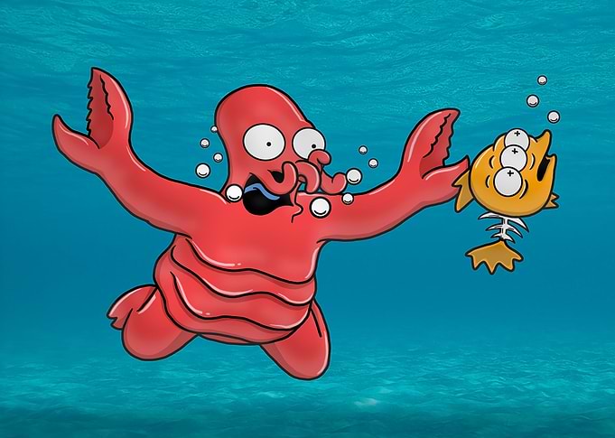 This pink crustacean , has only one thing in mind, and ...