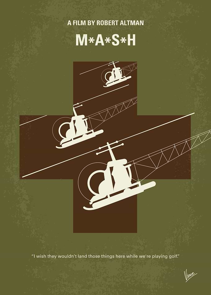 No733 My MASH minimal movie poster The staff of a Kore ...
