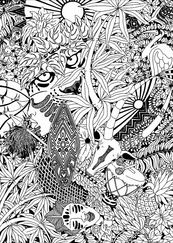 Africa Tribal Doodle Art