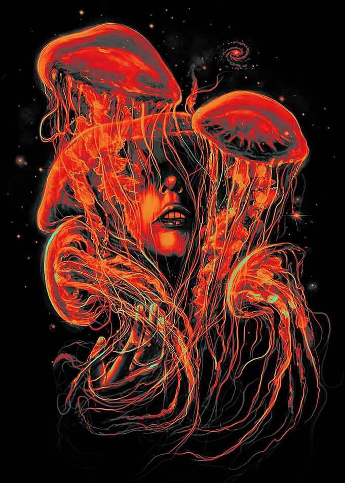 A Beautiful Delusion - Portrait painting with jellyfi ...