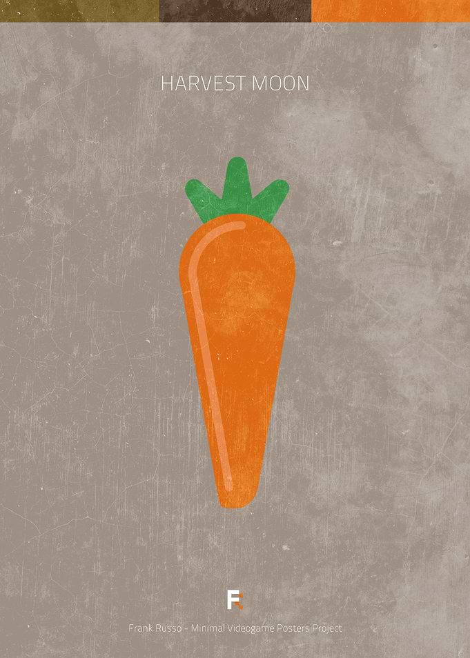 Harvest Moon. Minimal Videogame Poster.