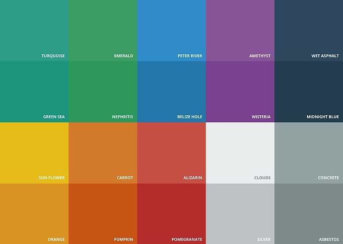 A flat UI colour palette for web designers