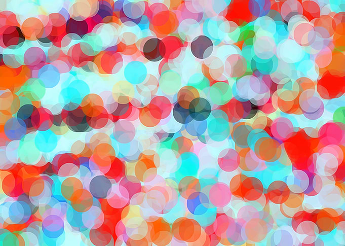 orange blue and green circle pattern abstract backgroun ...