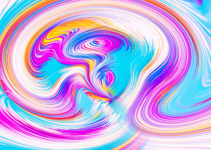 pink blue yellow and white spiral pattern abstract back ...