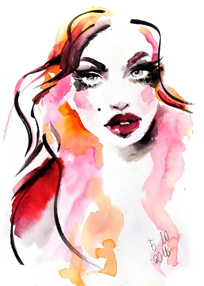 Fashion illustration. Pink