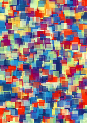 orange red and blue square pattern abstract background