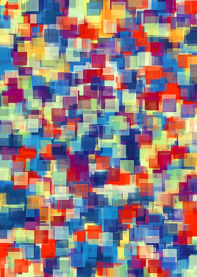 orange red and blue square pattern abstract background