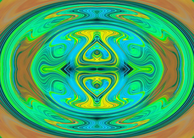 green yellow and brown spiral pattern drawing and paint ...