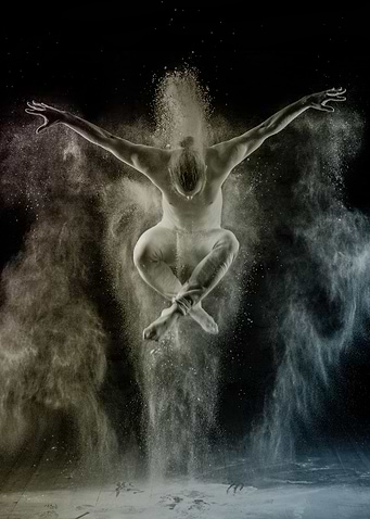 Ballet dancing with chalk.