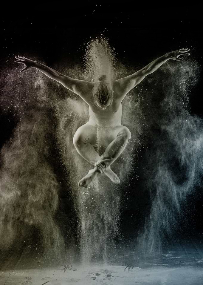 Ballet dancing with chalk.