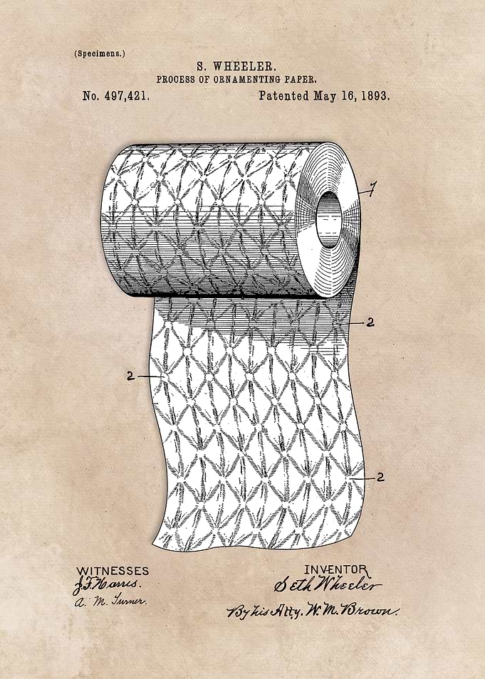patent art Wheeler Process of ornamenting paper 1893