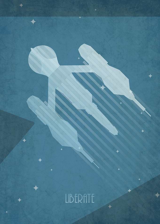 Blakes 7 Liberator inspired art deco poster