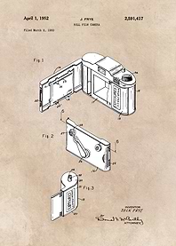 patent art Frye Roll film camera 1950