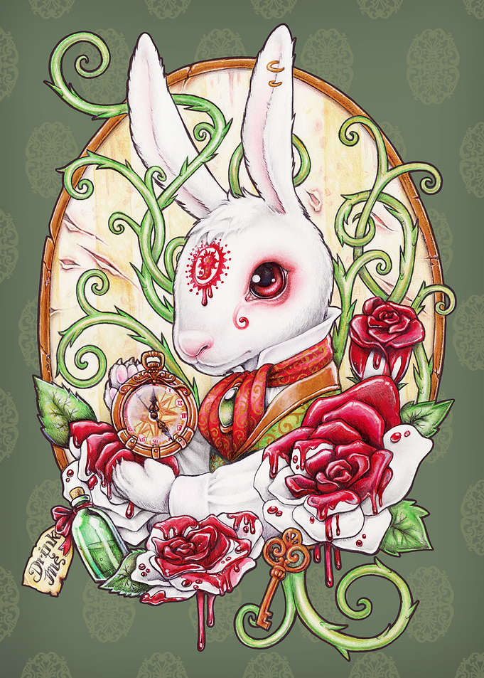 The white Rabbit in his Rabbit Hole, from Alice in Wond ...