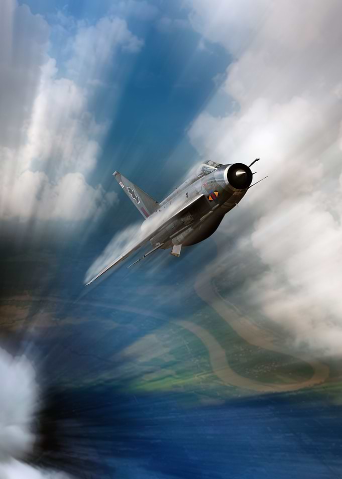 Royal Air Force Lightning F.6 rockets through the cloud ...