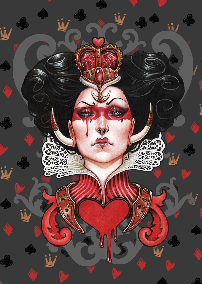 My take on the evil Queen of Hearts from Alice in Wonde ...