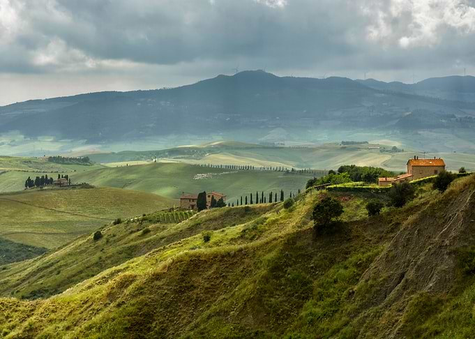 beautiful hills in tuscany italy.