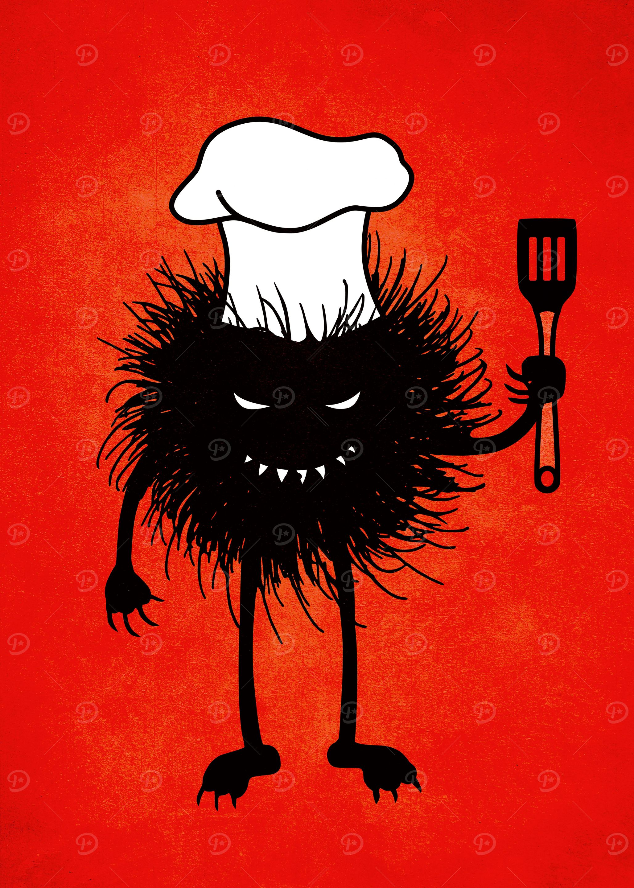 This hairy evil bug chef loves to cook. The evil charac ...