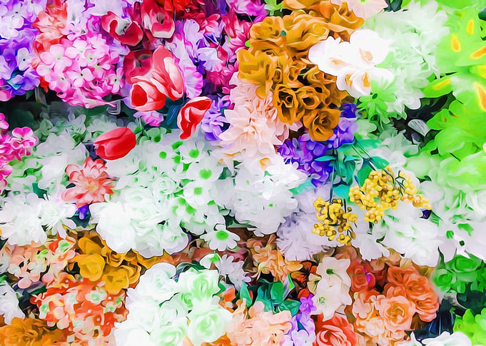 drawing and painting colorful flowers background